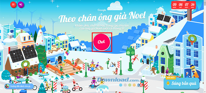 Hướng dẫn chơi game Theo chân ông già Noel 2023 trên Google Google-Theo-chan-ong-gia-Noel-2