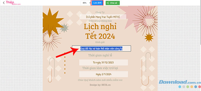 Hướng dẫn tạo thông báo nghỉ Tết Dương lịch 2024 online Tao-thong-bao-nghi-Tet-Duong-lich-2024-online-2