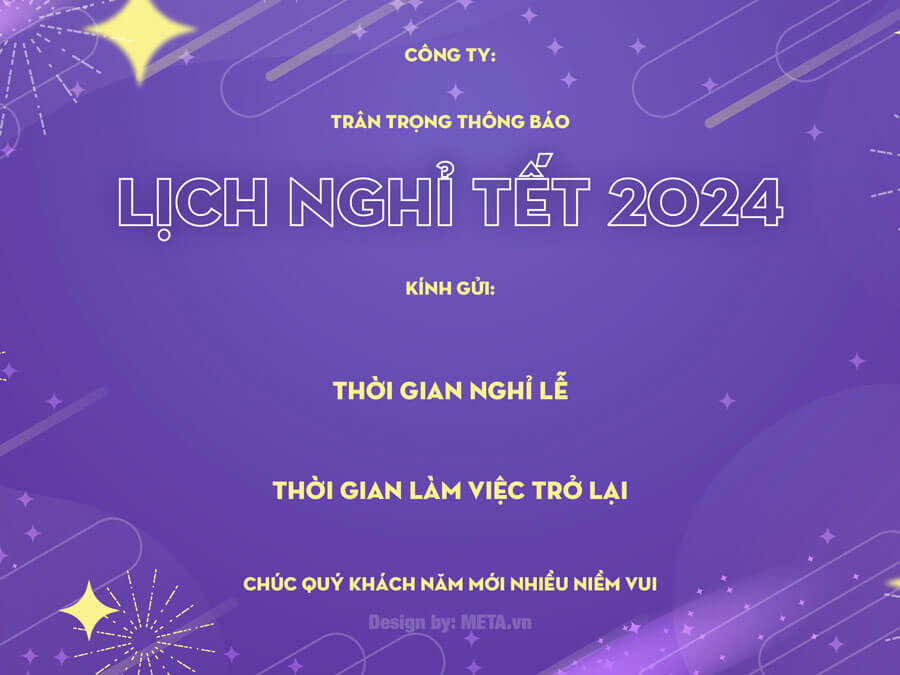 Tải ảnh thông báo nghỉ Tết Âm lịch 2024