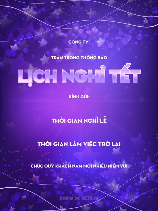 Download mẫu thông báo nghỉ Tết 2024