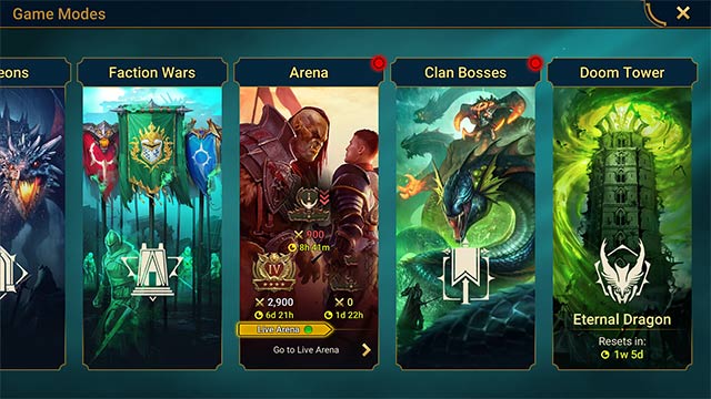 Chinh phục 8 chế độ chơi với đặc điểm, thách thức khác nhau trong RAID: Shadow Legends Free