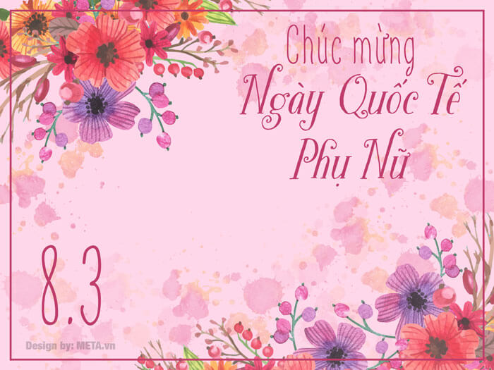 Thiệp mừng ngày 8/3 trang nhã